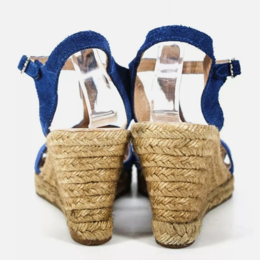 BROOKS BROTHERS OPEN TOE T STRAP ESPADRILLE WEDGES - Picture 3 of 5